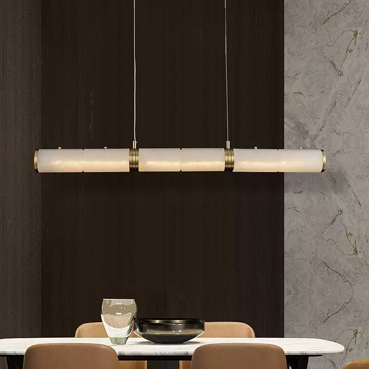 Caroline Alabaster Art Linear Pendant Lamp