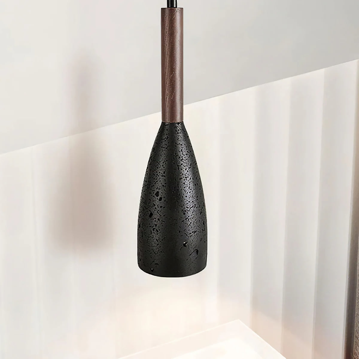 Conical Travertine Pendant Lamp