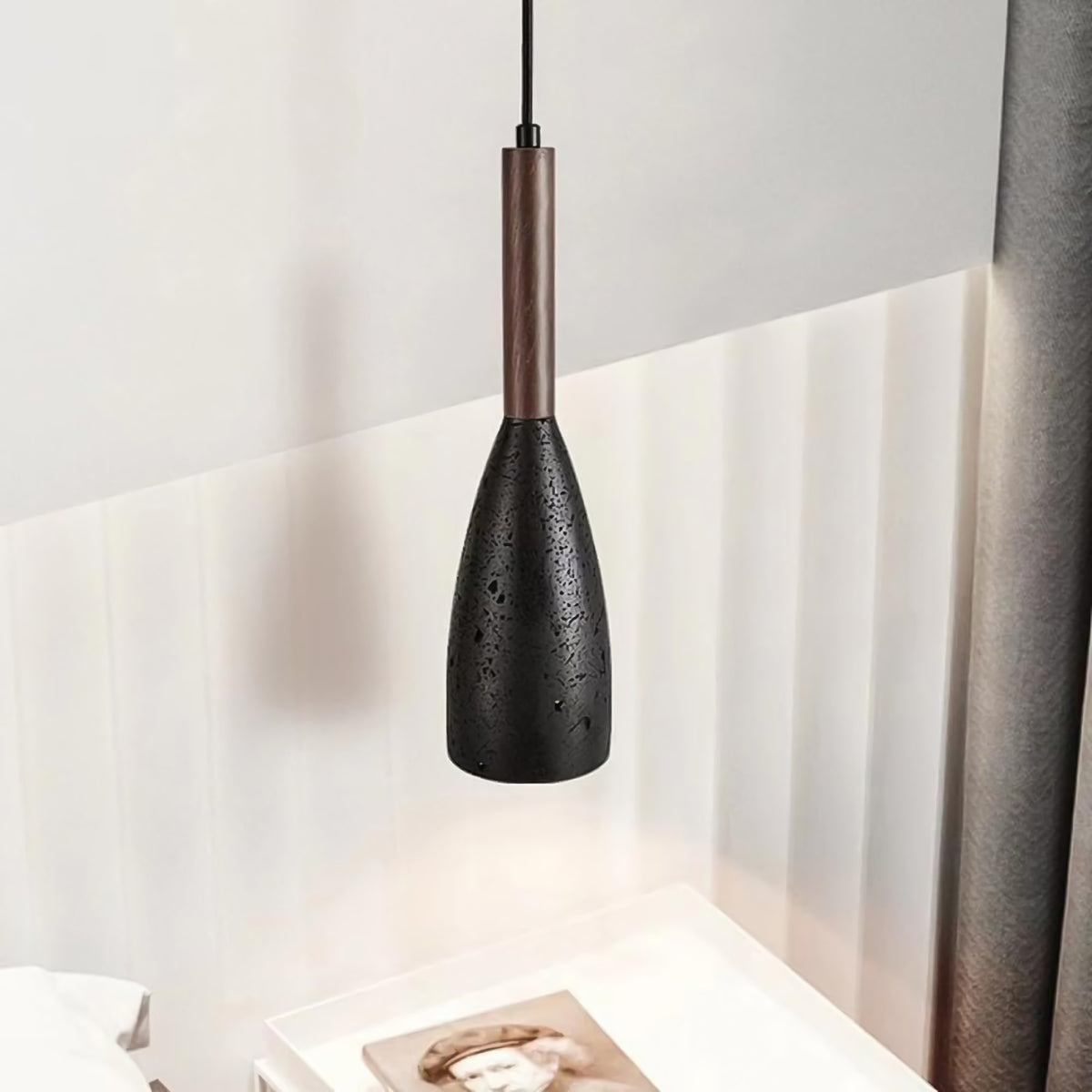 Conical Travertine Pendant Lamp