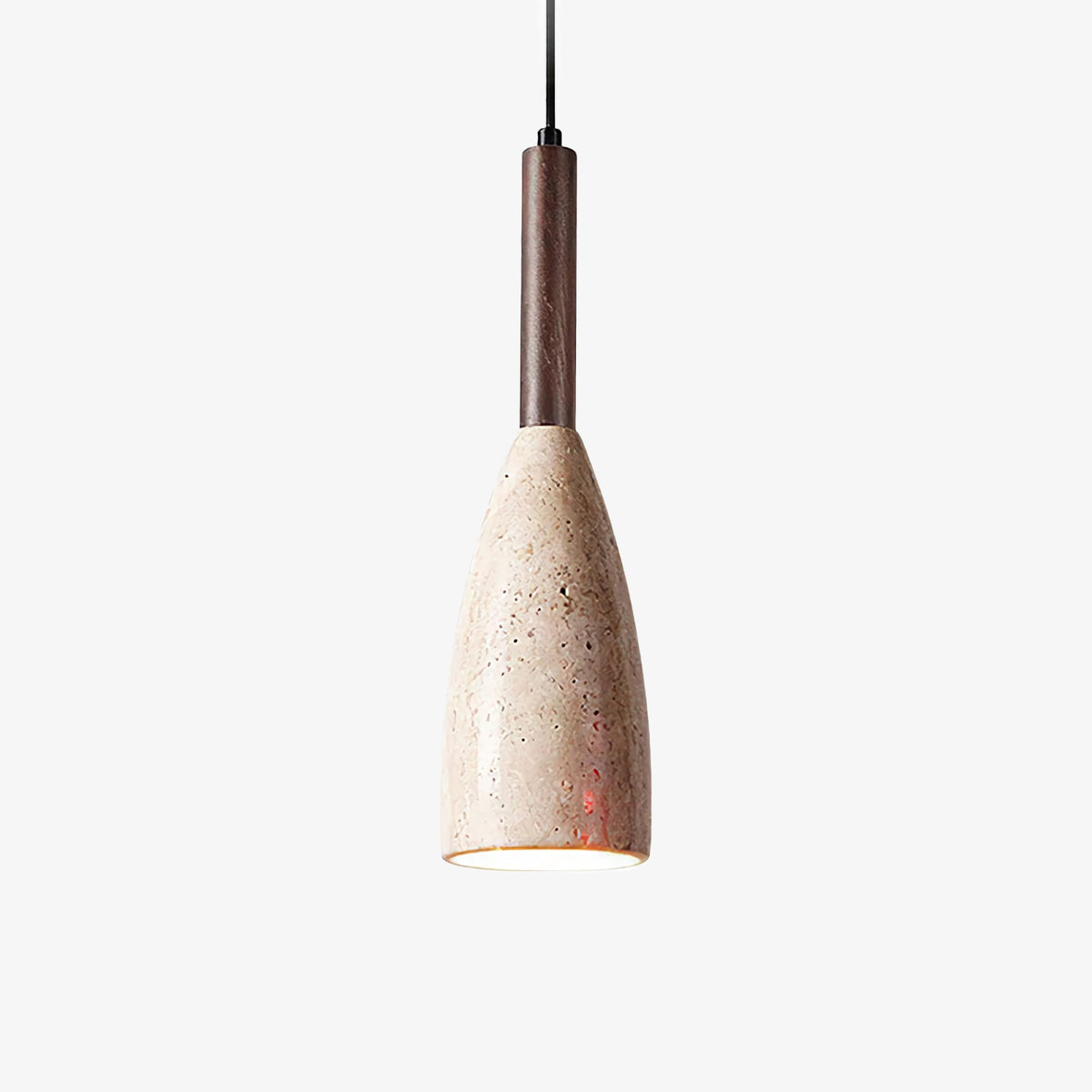Conical Travertine Pendant Lamp