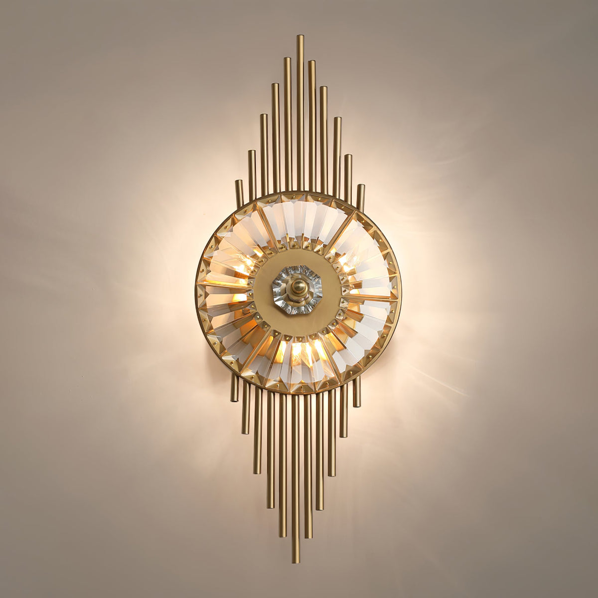 Crystal Gear Gold Wall Lamp