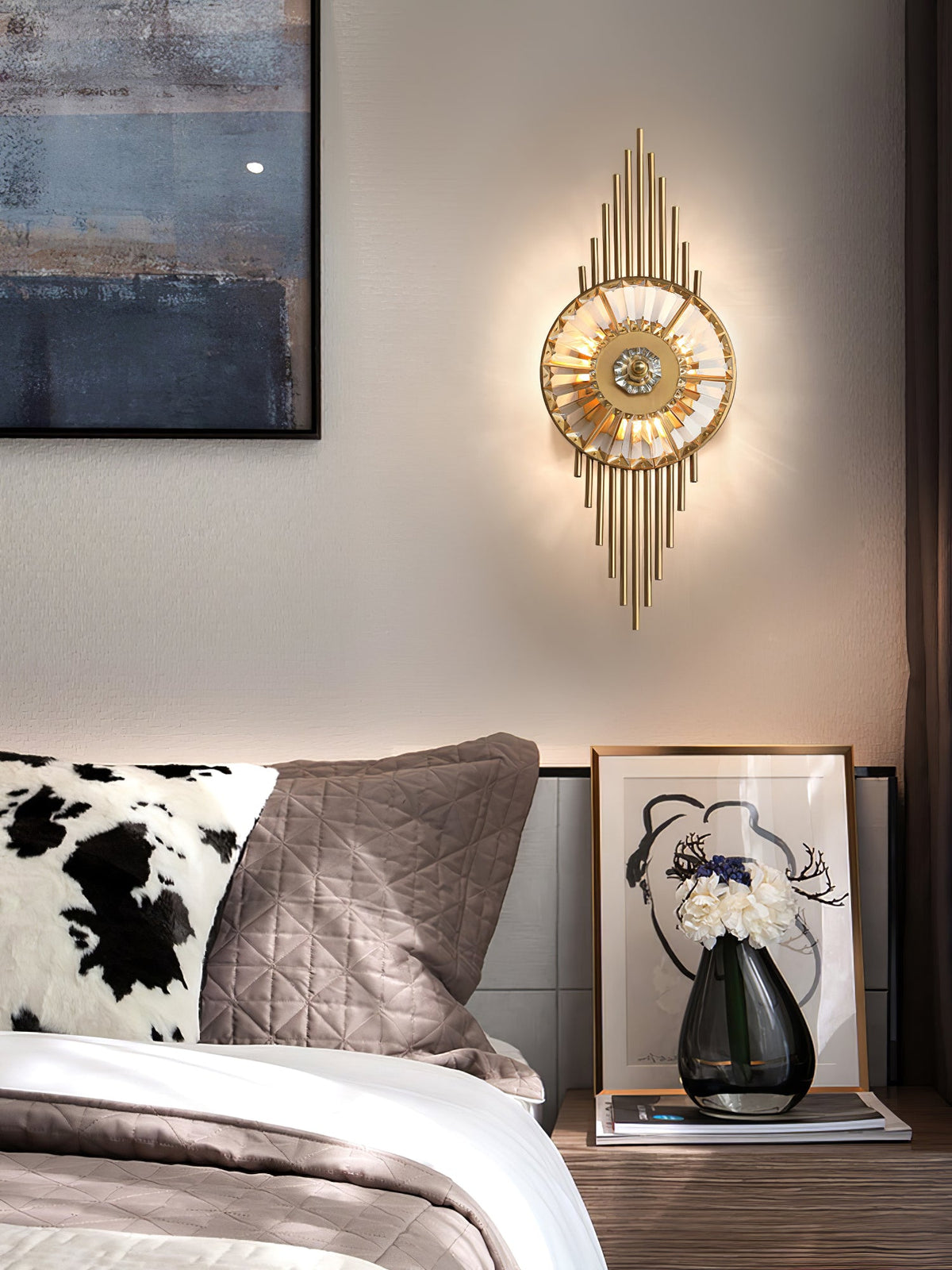 Crystal Gear Gold Wall Lamp