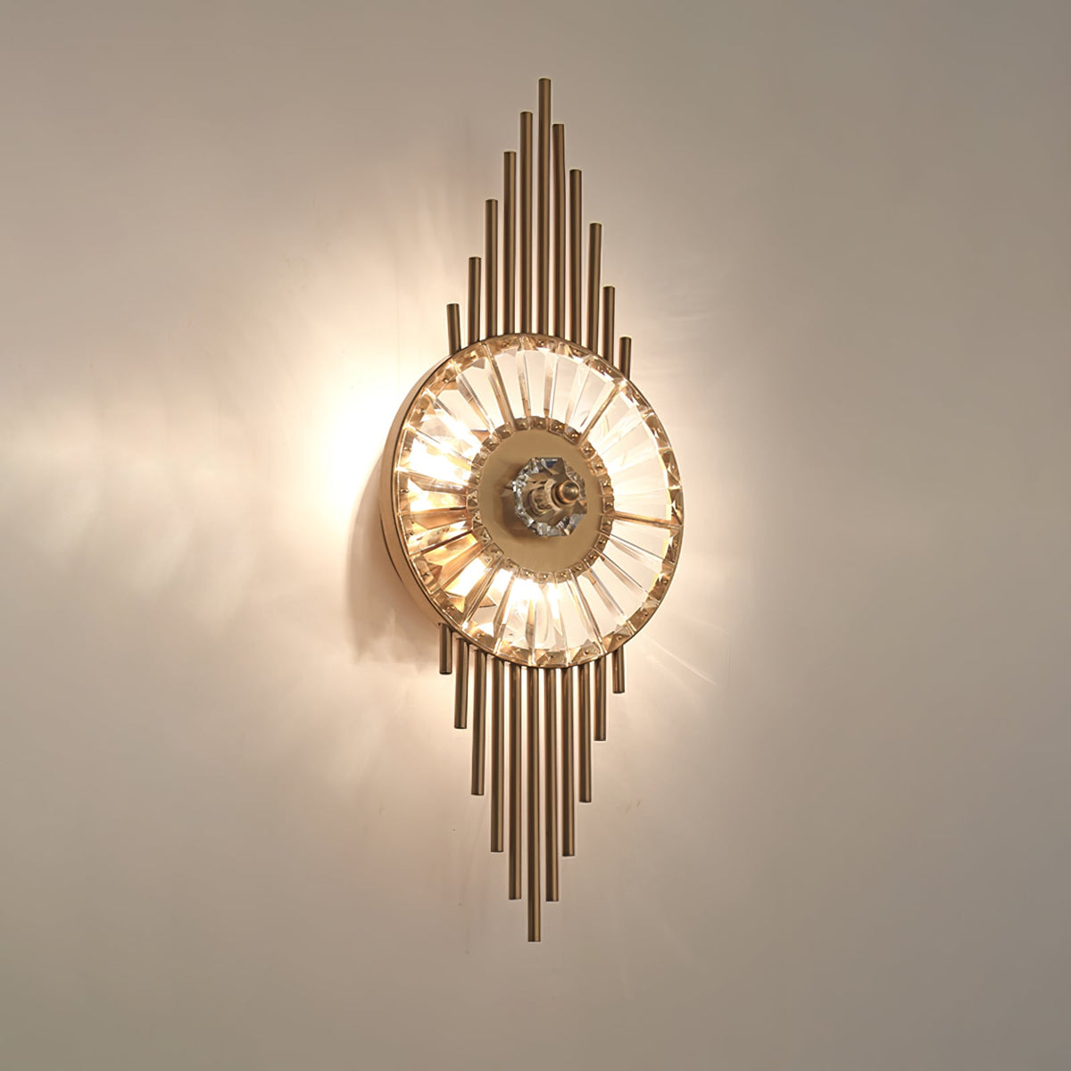 Crystal Gear Gold Wall Lamp