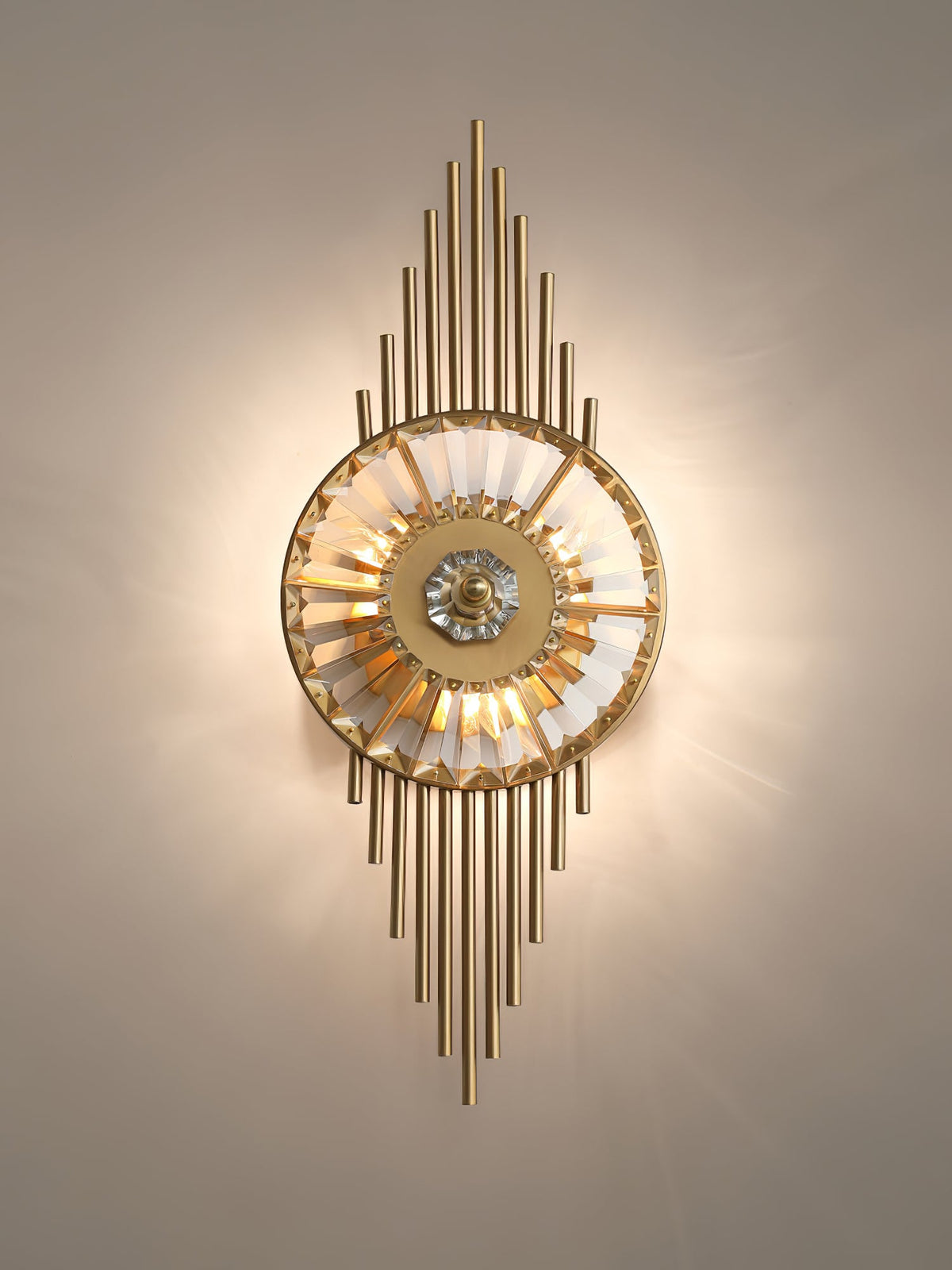 Crystal Gear Gold Wall Lamp