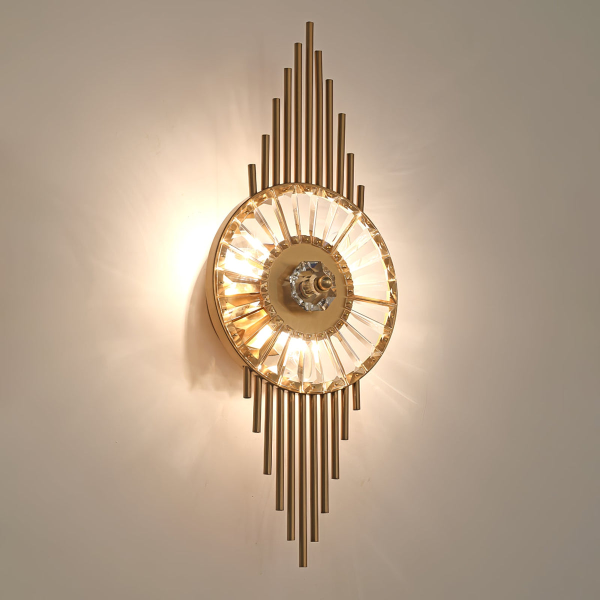 Crystal Gear Gold Wall Lamp