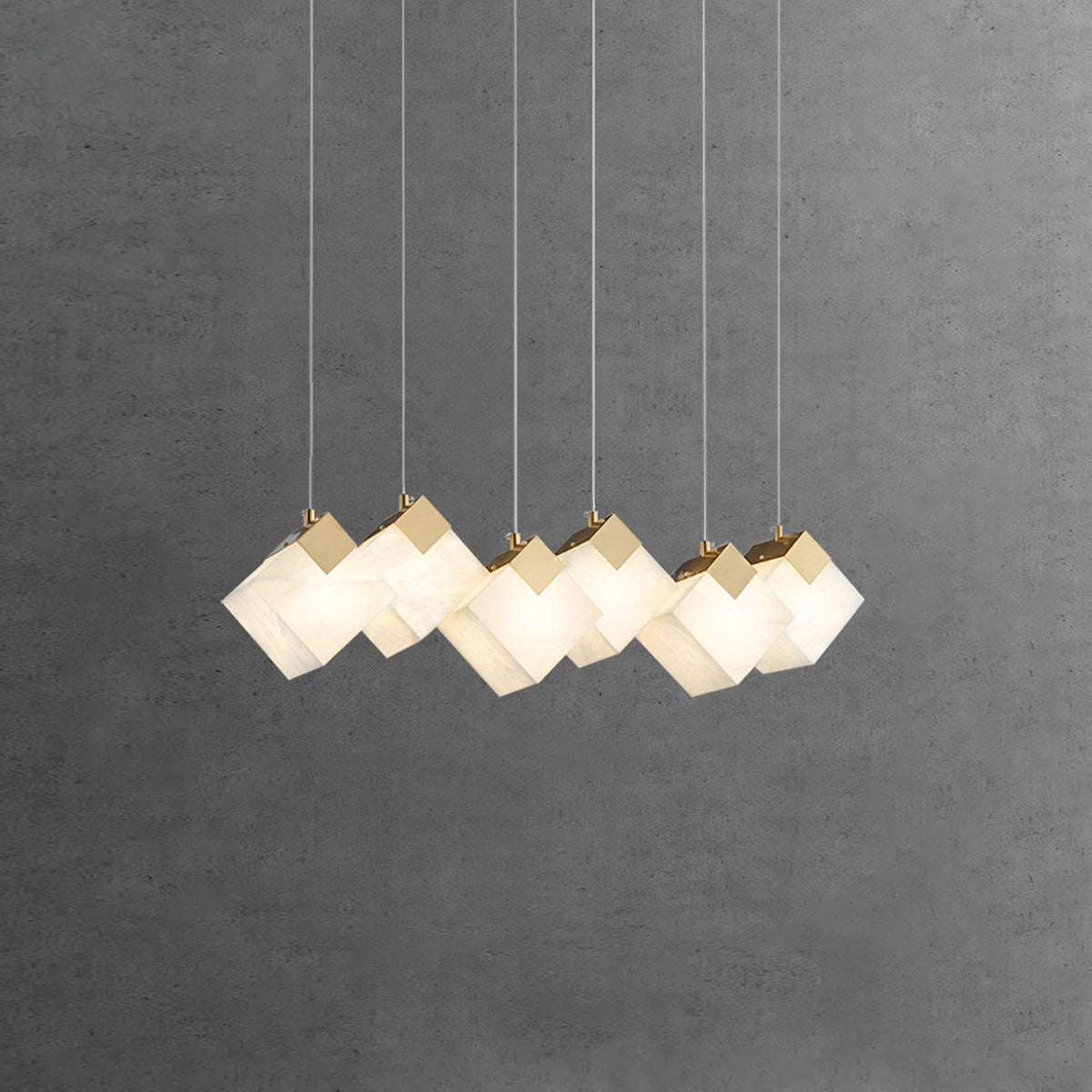 Cube Cluster Alabaster Pendant Light