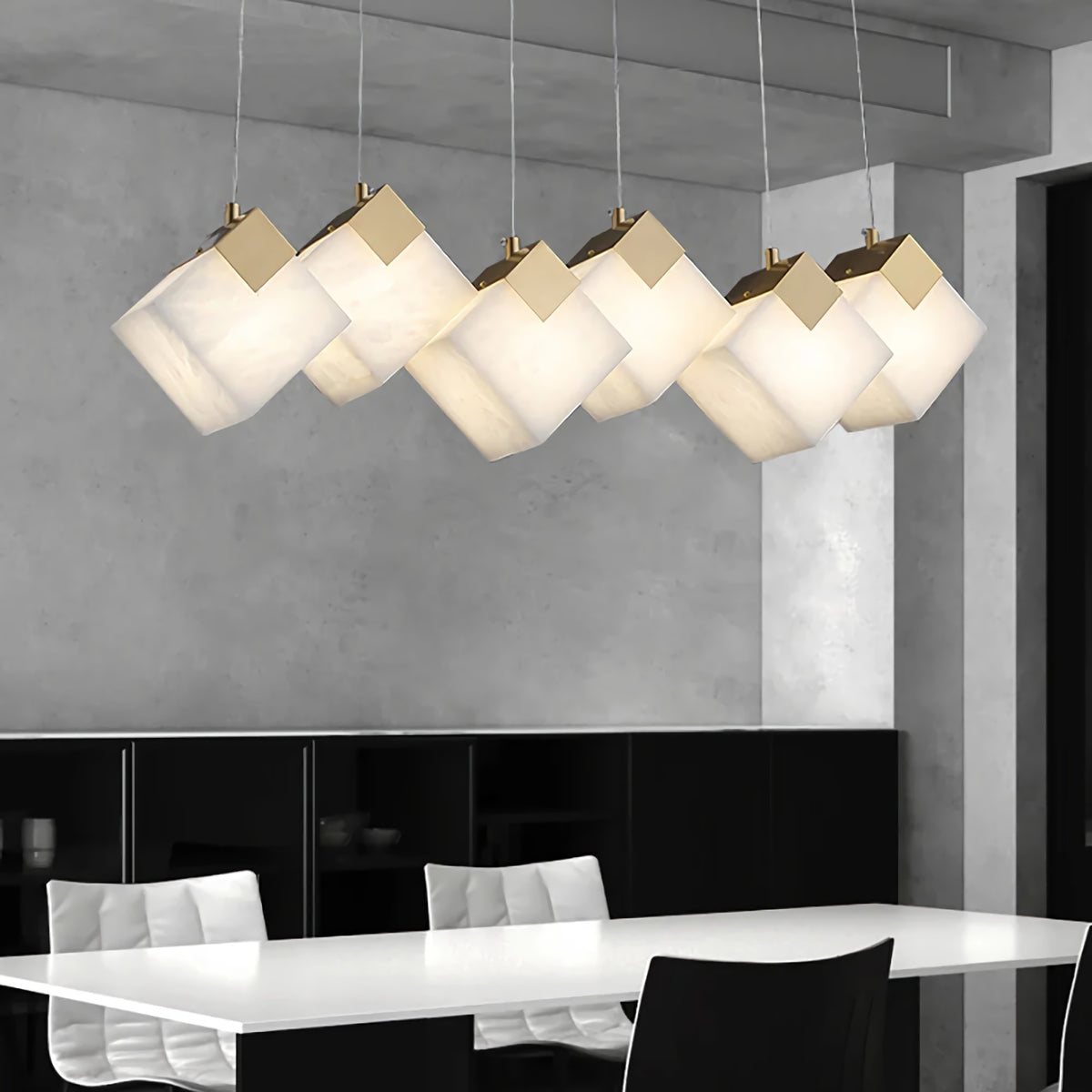 Cube Cluster Alabaster Pendant Light