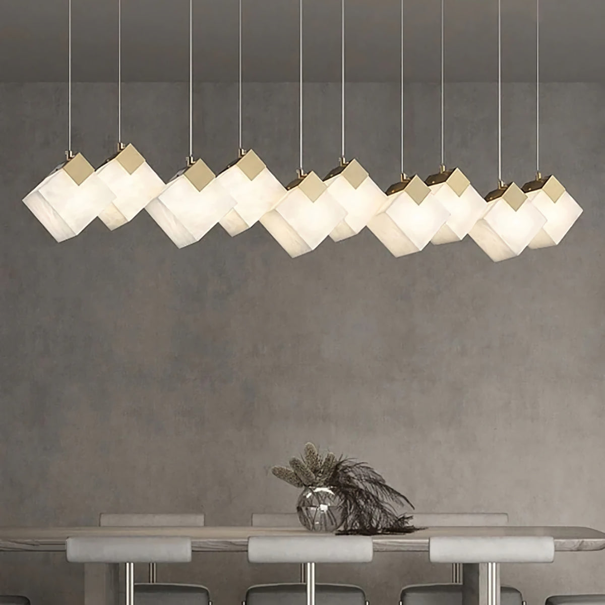 Cube Cluster Alabaster Pendant Light