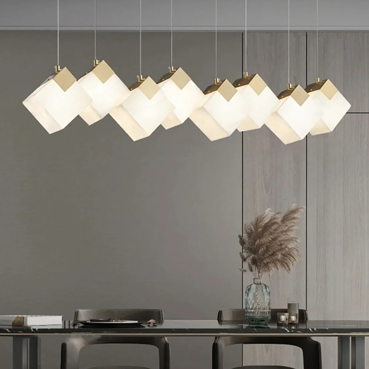 Cube Cluster Alabaster Pendant Light