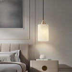 Cylindrical Alabaster Pendant Lamp