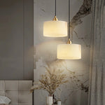 Cylindrical Alabaster Pendant Lamp