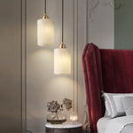 Cylindrical Alabaster Pendant Lamp