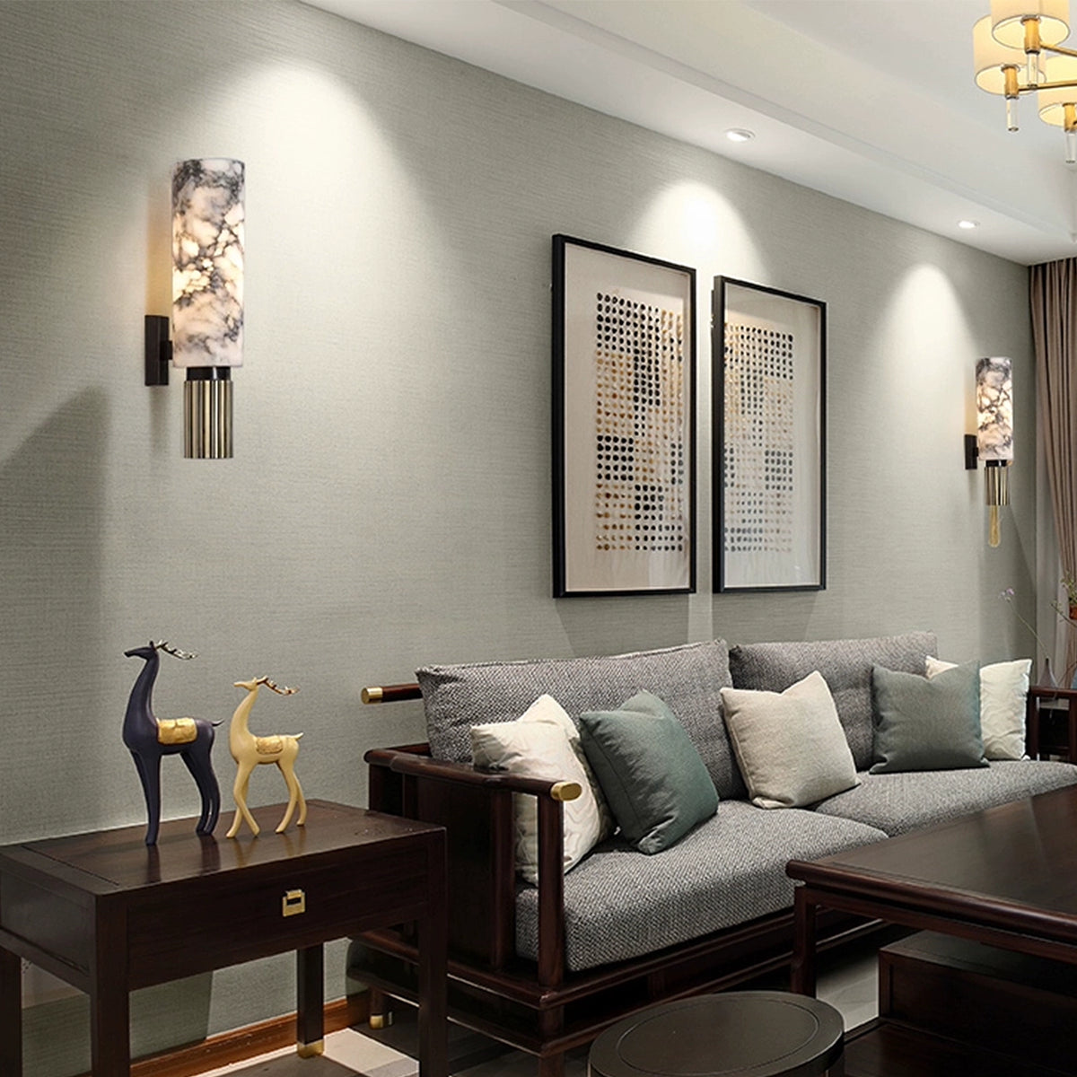 Cylindrical Alabaster Wall Lamp
