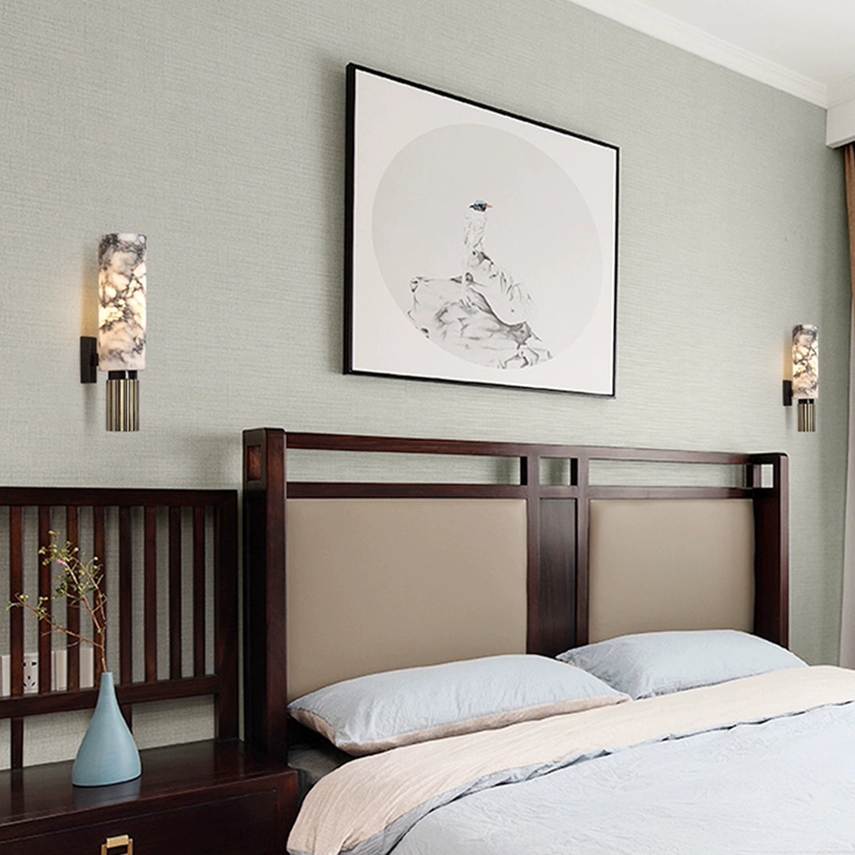 Cylindrical Alabaster Wall Lamp