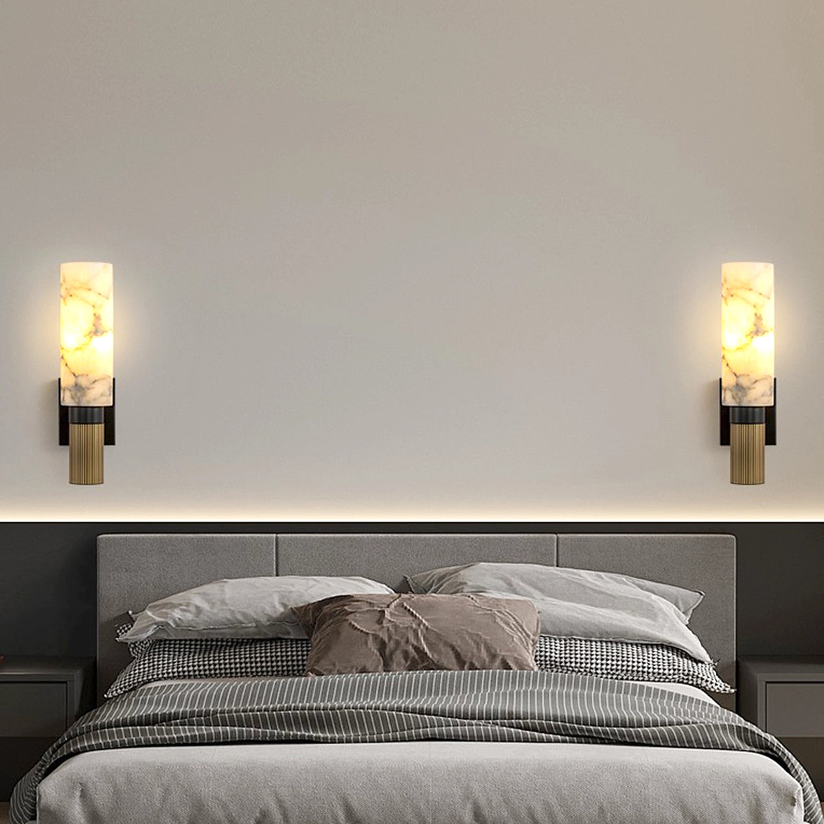 Cylindrical Alabaster Wall Lamp
