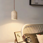 Cylindrical Half Orb Travertine Pendant Light
