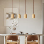 Cylindrical Half Orb Travertine Pendant Light