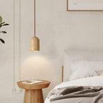 Cylindrical Half Orb Travertine Pendant Light