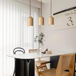 Cylindrical Half Orb Travertine Pendant Light