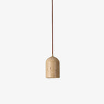 Cylindrical Half Orb Travertine Pendant Light