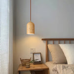 Cylindrical Half Orb Travertine Pendant Light