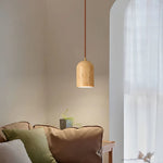 Cylindrical Half Orb Travertine Pendant Light