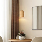 Cylindrical Half Orb Travertine Pendant Light