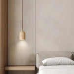 Cylindrical Half Orb Travertine Pendant Light