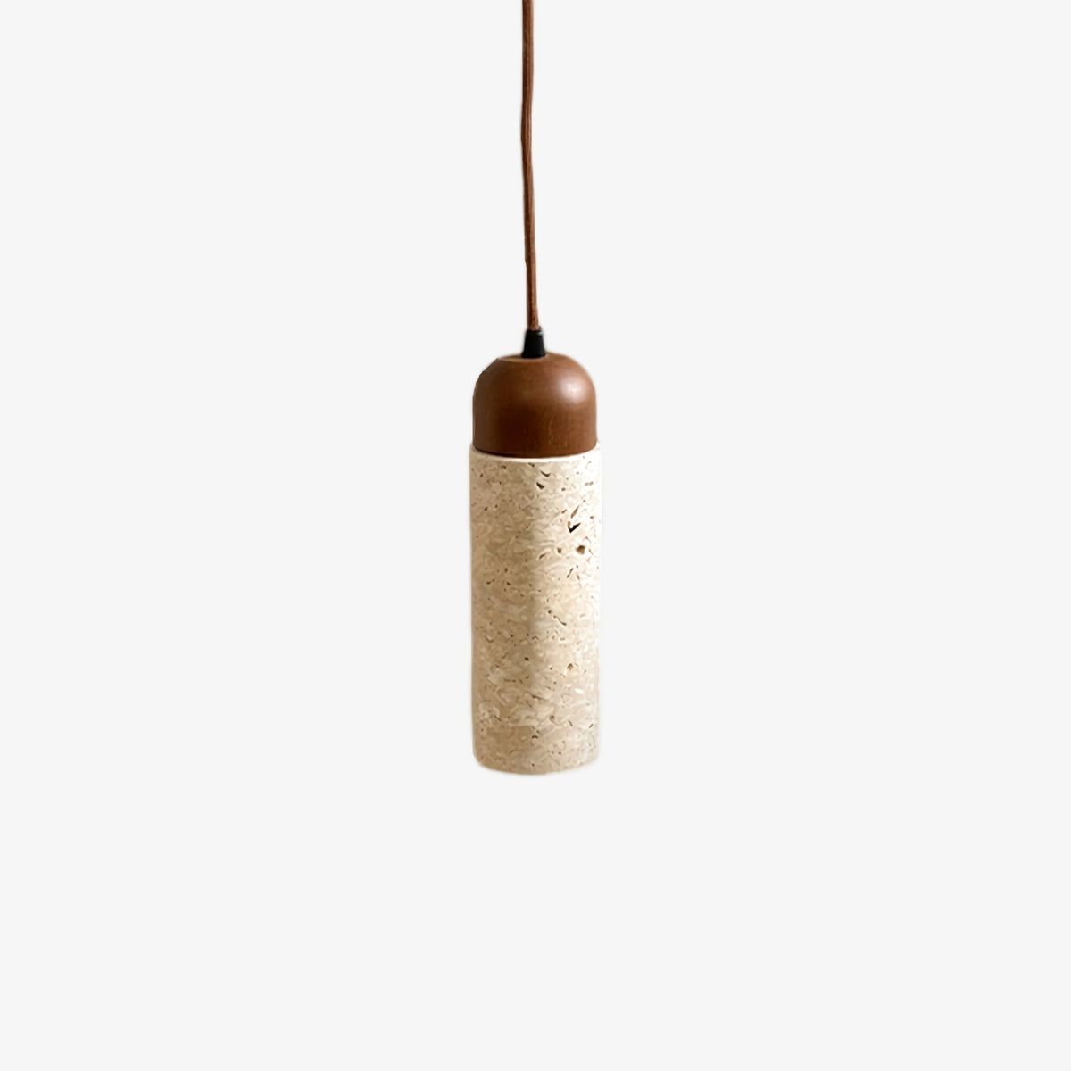 Cylindrical Travertine Pendant Light
