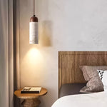 Cylindrical Travertine Pendant Light