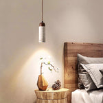 Cylindrical Travertine Pendant Light