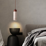 Cylindrical Travertine Pendant Light