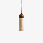 Cylindrical Travertine Pendant Light