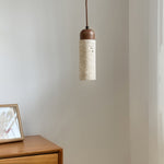 Cylindrical Travertine Pendant Light