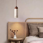 Cylindrical Travertine Pendant Light