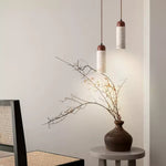 Cylindrical Travertine Pendant Light