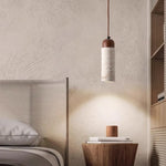 Cylindrical Travertine Pendant Light