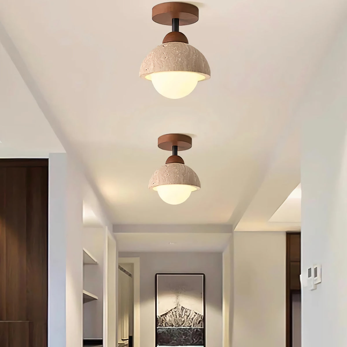 Eala Travertine Ceiling Light
