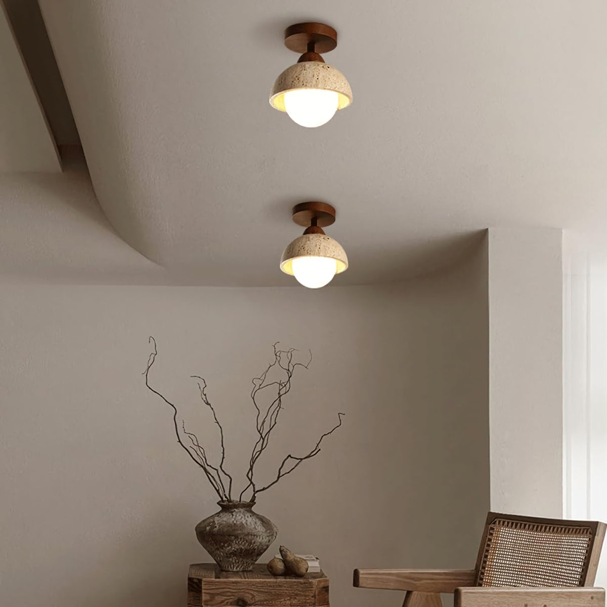 Eala Travertine Ceiling Light