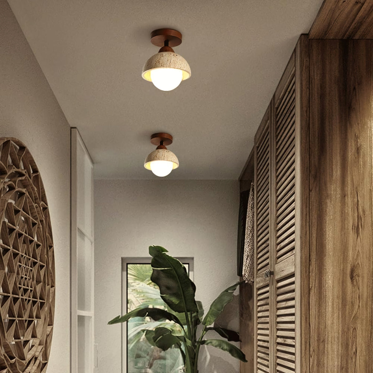 Eala Travertine Ceiling Light