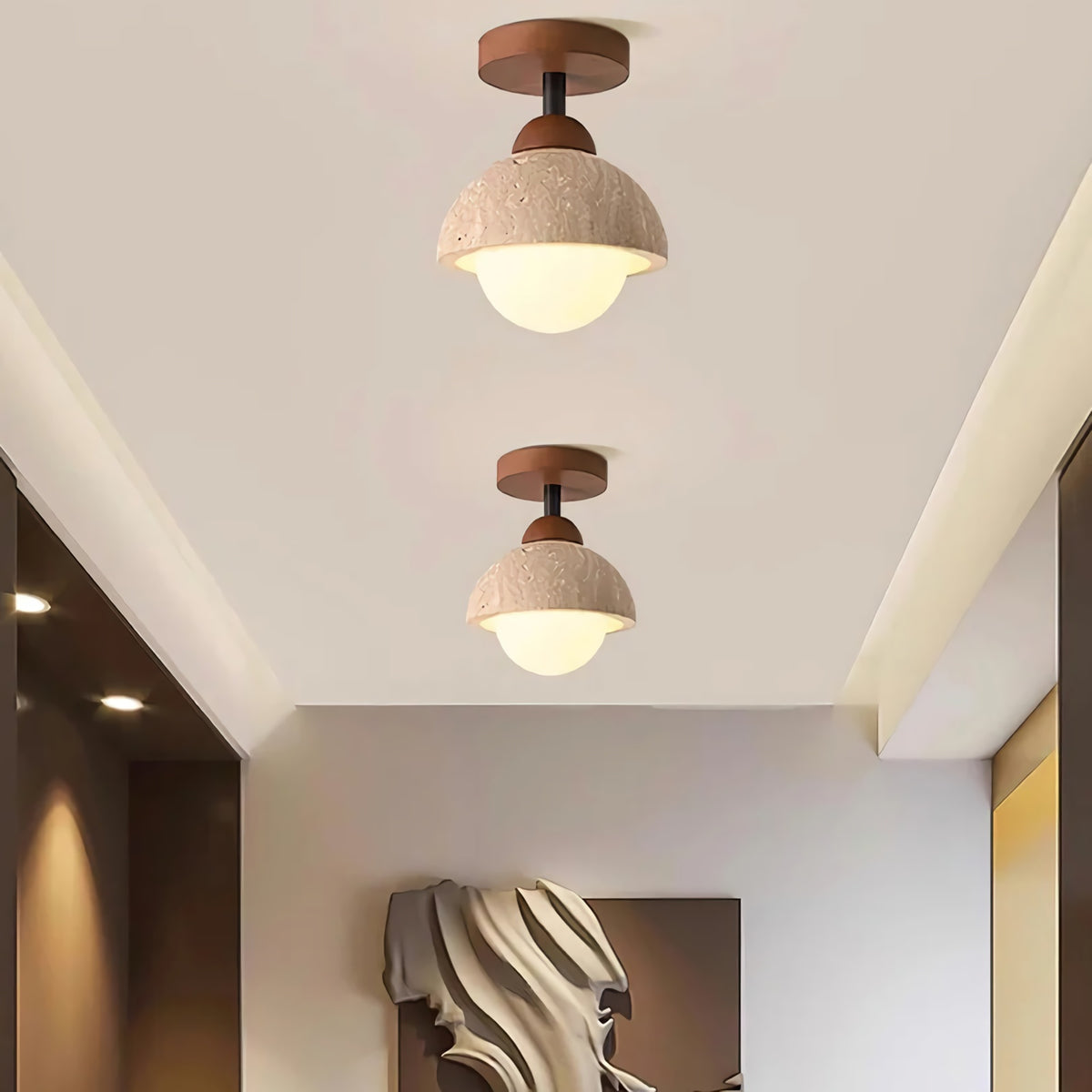 Eala Travertine Ceiling Light
