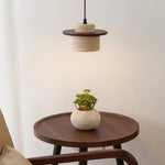 Elegant Textured Cylindra Stone Pendant Lamp