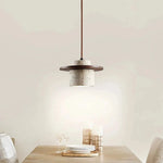 Elegant Textured Cylindra Stone Pendant Lamp