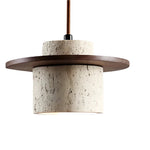 Elegant Textured Cylindra Stone Pendant Lamp