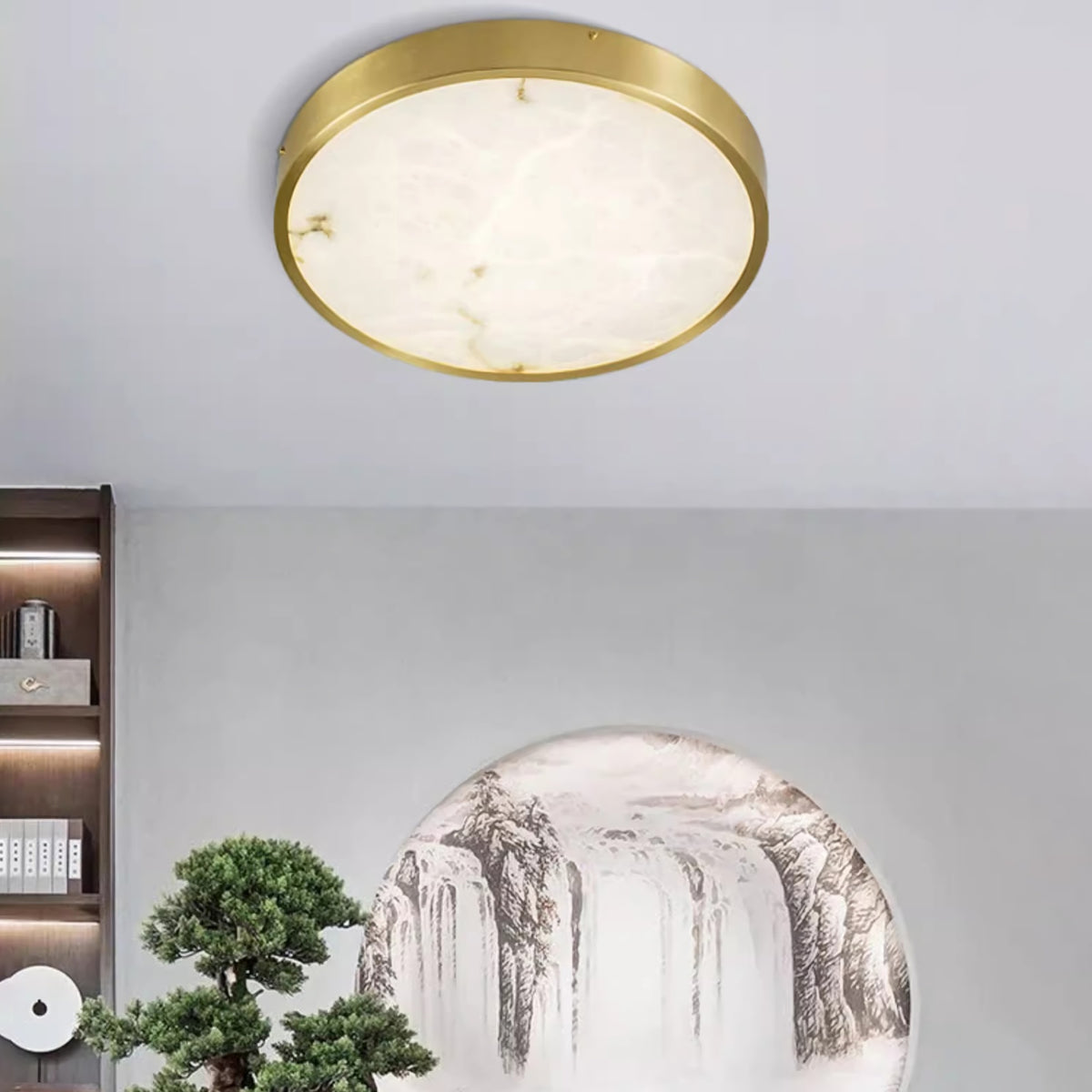 Geometric Alabaster Recessed Ceiling Light