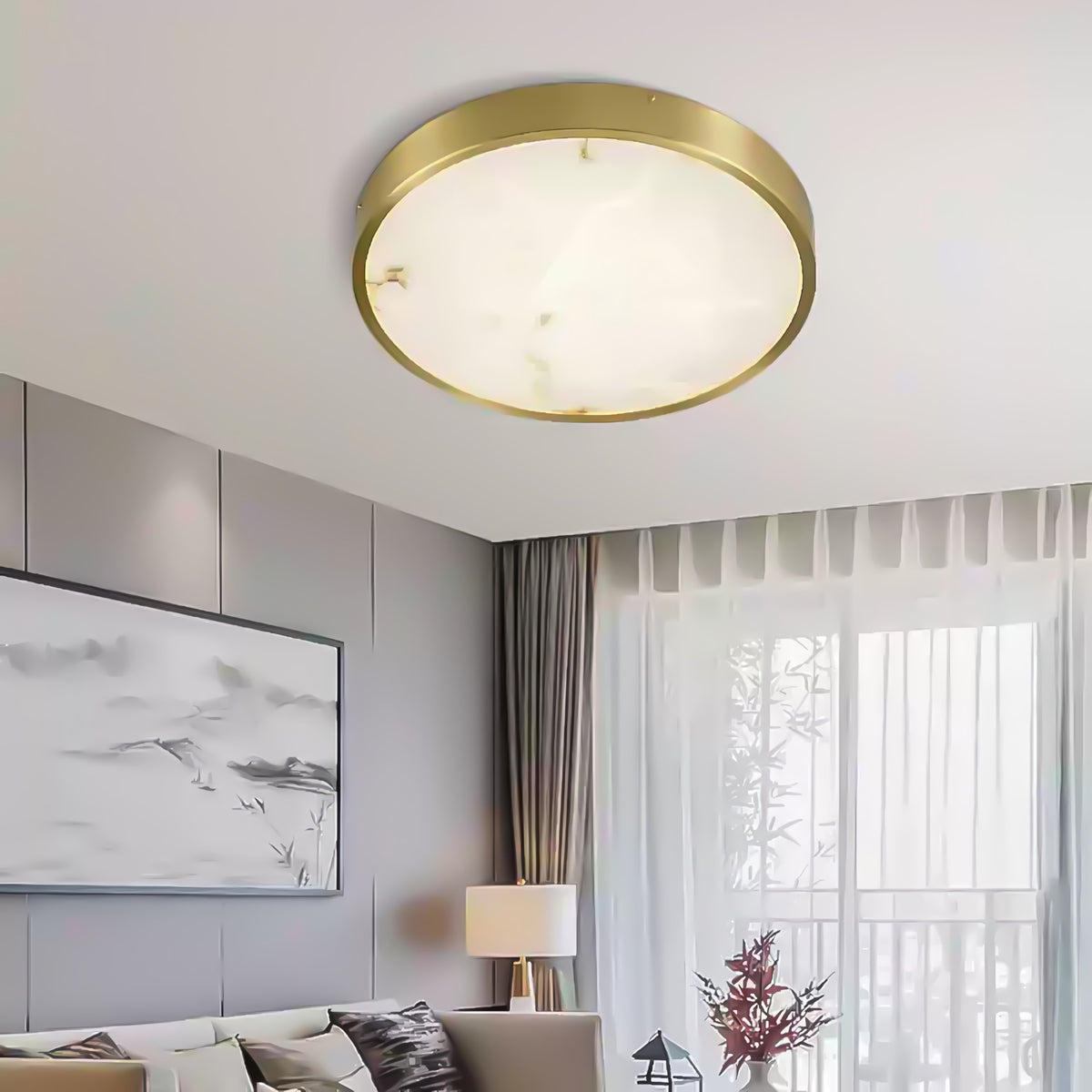 Geometric Alabaster Recessed Ceiling Light