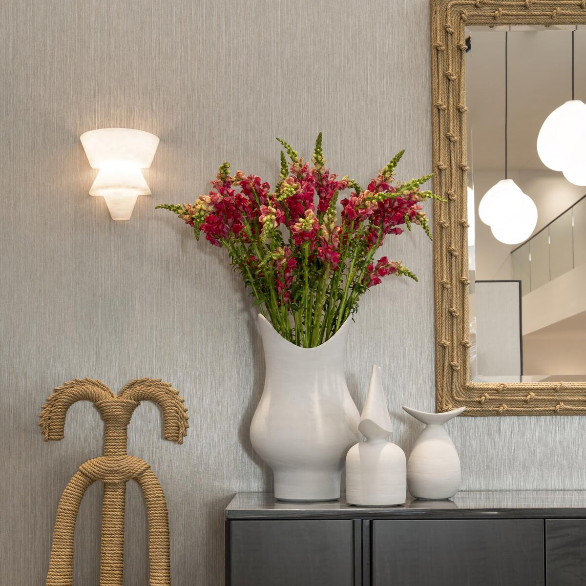 Geometric Alabaster Wall Light