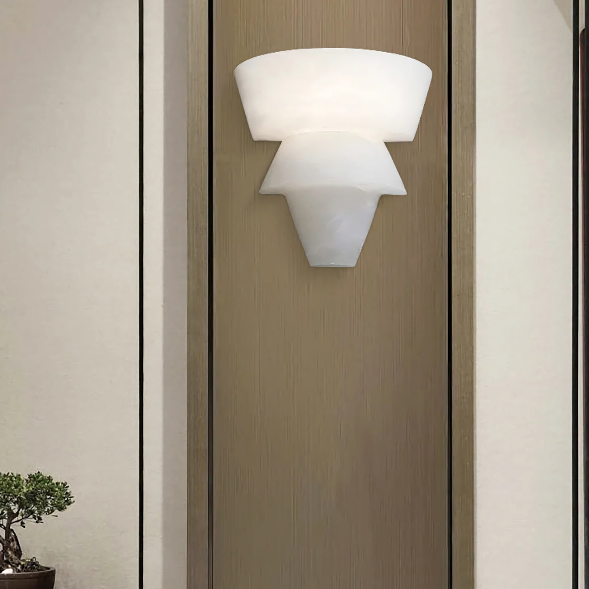 Geometric Alabaster Wall Light