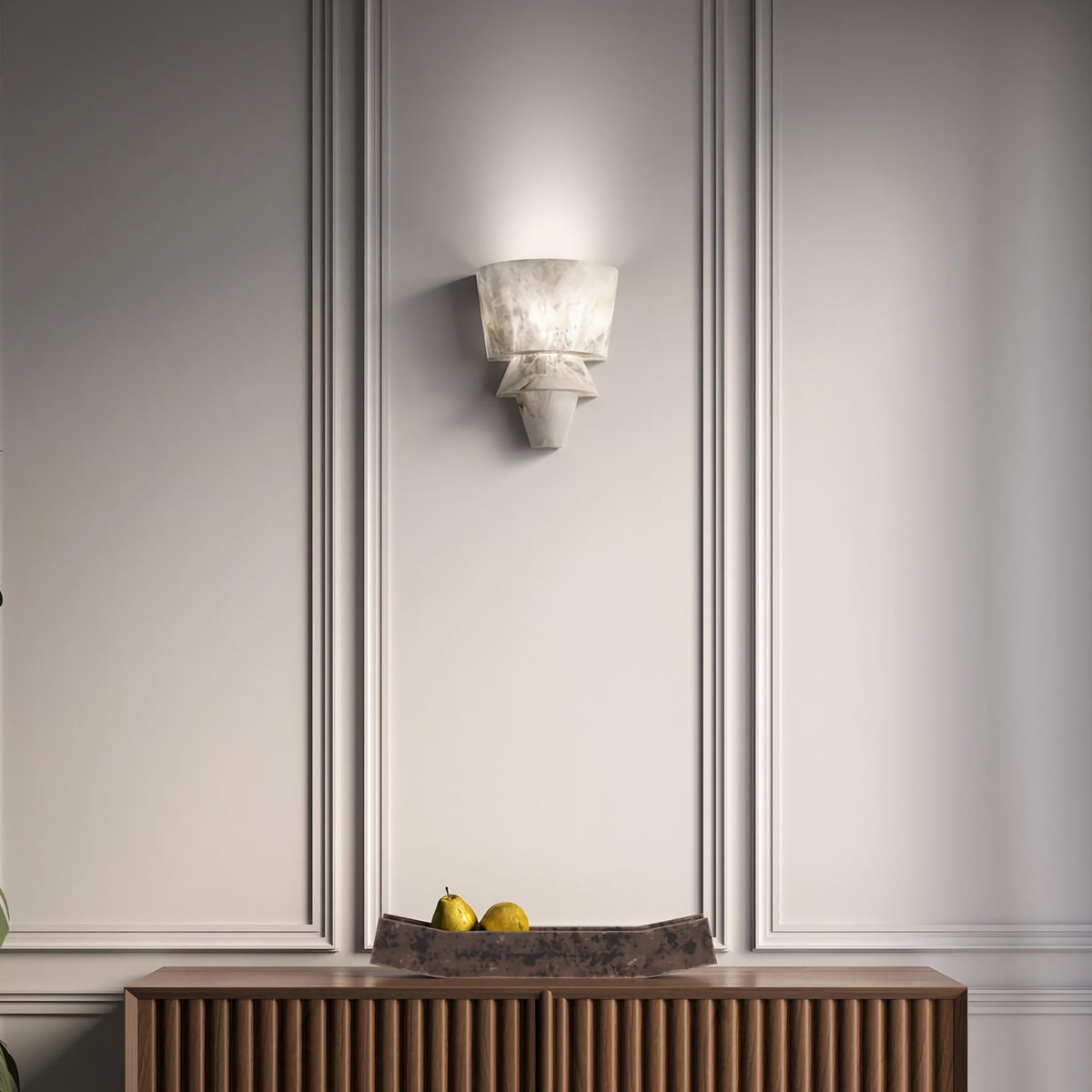 Geometric Alabaster Wall Light