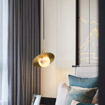 Gold - Ringed Marble Sphere Lamp